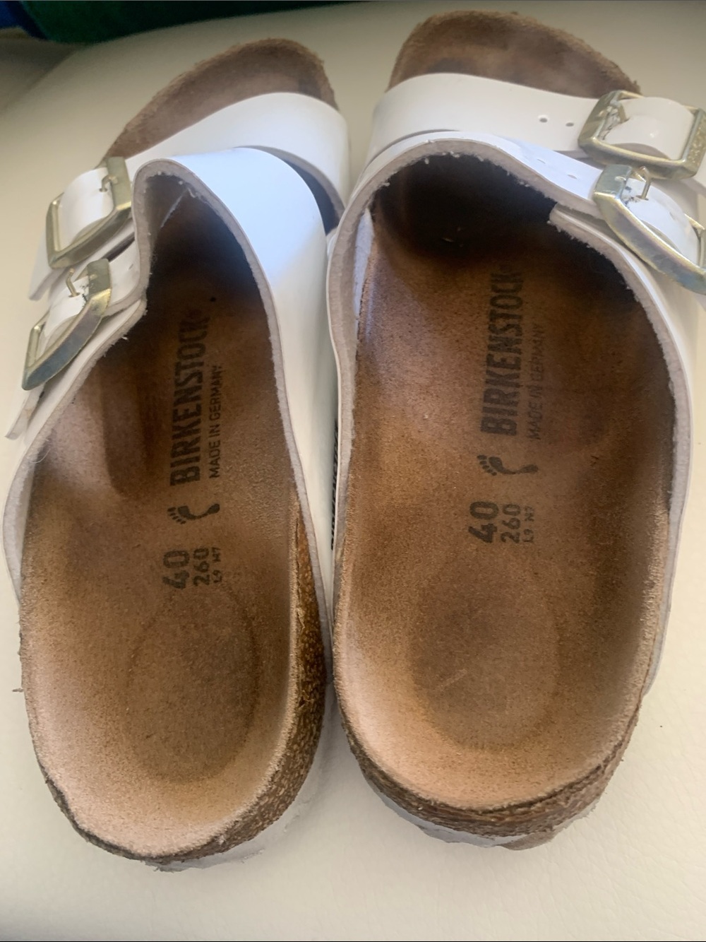 BIRKENSTOCK White Double Strap Cork Sandals - Picture 6 of 8
